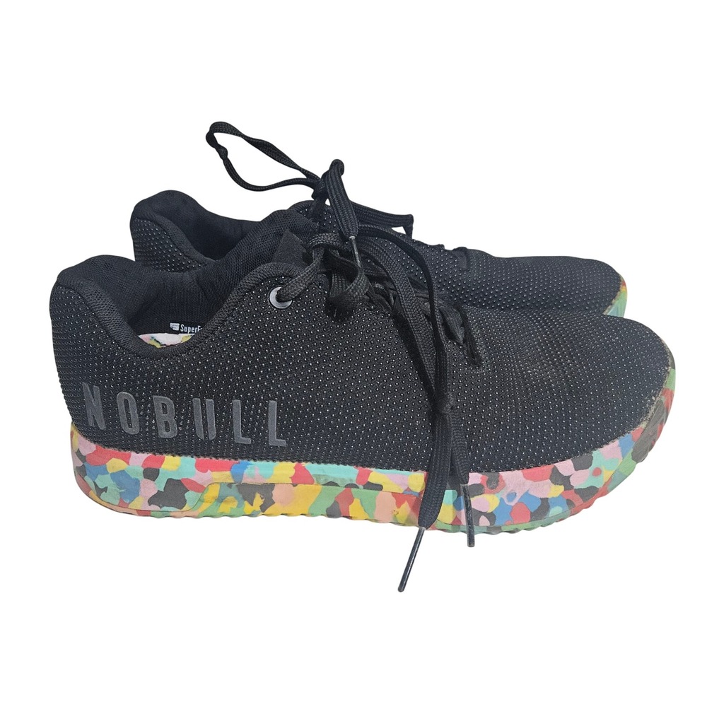 NOBULL Black Multi-Color Gum Trainer Training Shoes Mens 8.5 Womens 10